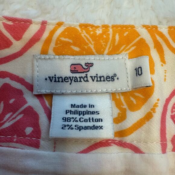 Vineyard Vines Women’s Citrus Orange Grapefruit Zip Up Mini Skirt Size 10 - Picture 5 of 7